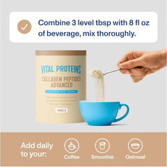 Vital Proteins spoon with powder texture highlighting easy mixability