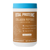 Vital Proteins front packaging showing salted caramel collagen and seasonal label benefits