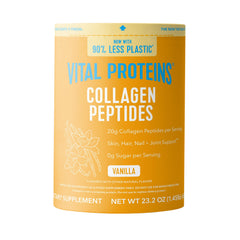 Vital Proteins front packaging showing vanilla collagen powder and benefits