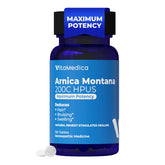VitaMedica front label showing arnica 200C potency and bottle benefit