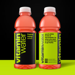vitaminwater close-up side label highlighting vitamin and electrolyte info
