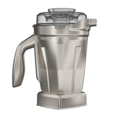 Vitamix 48 oz stainless container front view showing compact design and durable finish