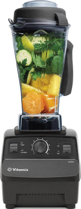 Vitamix 5200 front view showing sleek black base and control knob benefits durable performance