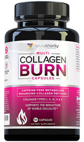 Vitauthority front label showing Multi Collagen Burn benefits