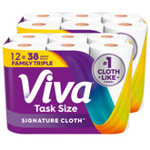Viva front packaging showing 12 Family Triple rolls and long-lasting supply benefit