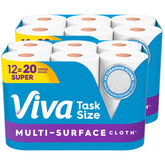 Viva front packaging showing 12 super rolls and product benefits