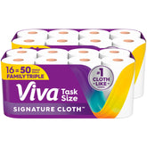 Viva front packaging showing full 16 Family Triple pack and value