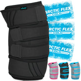 Vive knee wrap front view showing secure gel placement and support