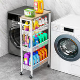 Vivihomety front view showing wood top and metal frame, stylish storage solution