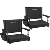 VIVOHOME front view of bleacher chair showing cushioning and back support for comfort