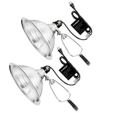 VIVOSUN front view of clamp lamp showing reflective aluminum shade and base, clear focused light.