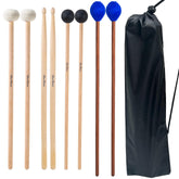VixxNoxx front view kit showing all four mallet pairs and bag, convenient transport