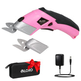VLOXO cordless scissors front view showing compact design and pink finish for portability