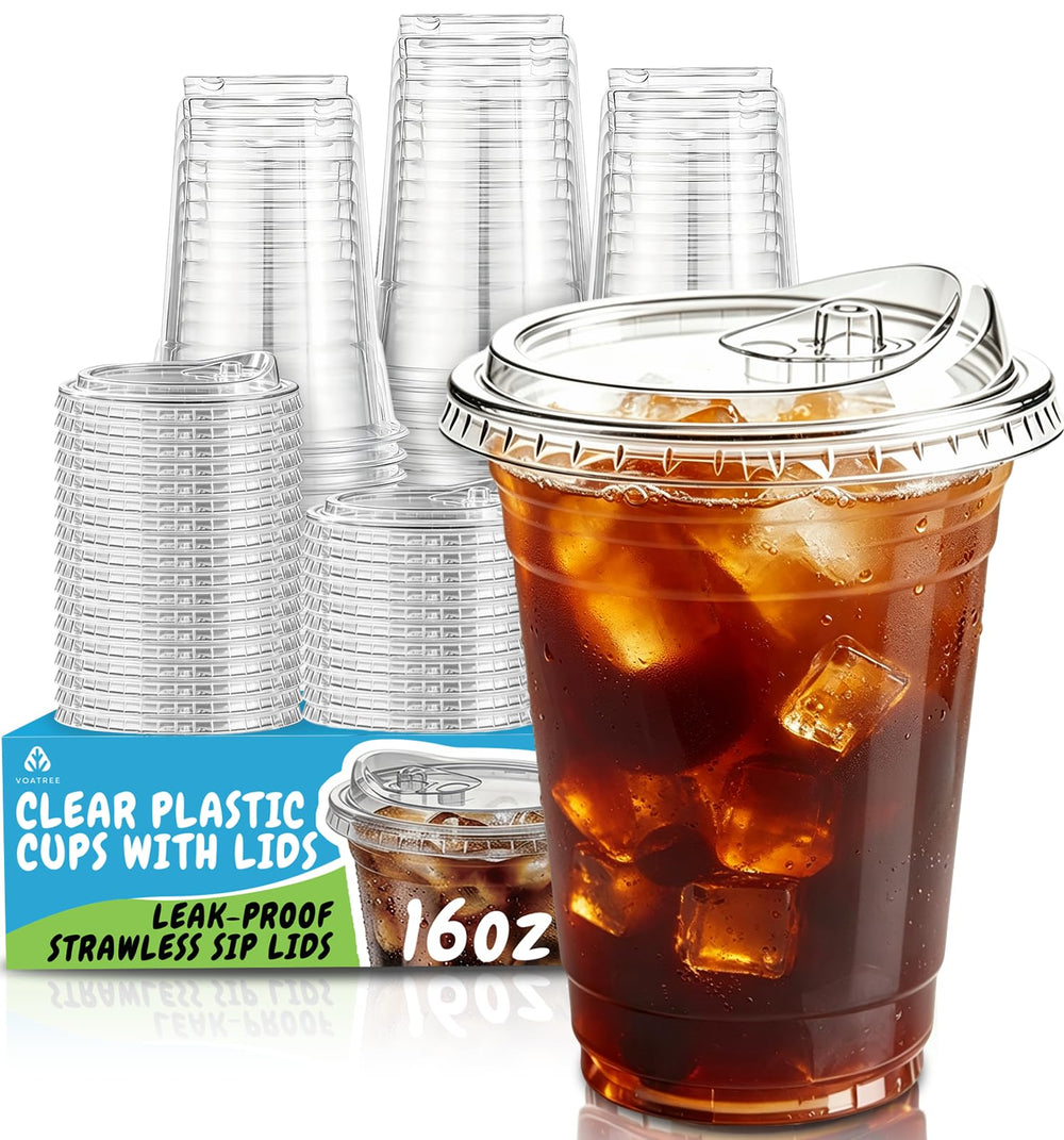 Voatree front pack showing 110-count clear cups and lids for events