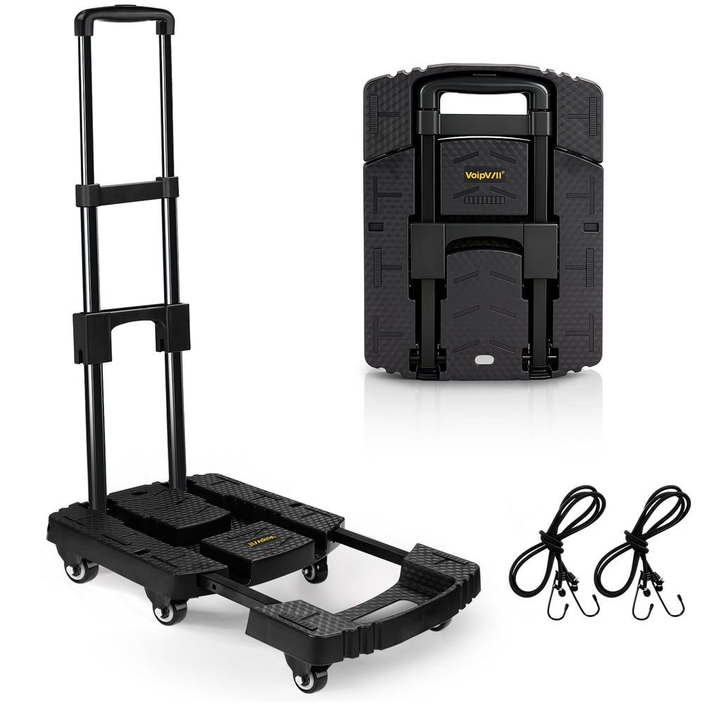 Voipvvii front view folded shows compact storage and easy carry benefit