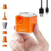 VOLLYC front view of compact pump showing portable design and ease of packing