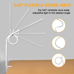 Voncerus goose-neck detail illustrating flexible 360-degree adjustability benefit