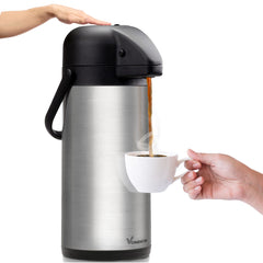VONDIOR front view airpot showing pump top and durable body for easy serving
