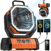 VOSFEEL front view showing fan and lantern, portable cooling benefit