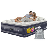 VOSSER queen front view showing raised 18-inch height and premium finish for better sleep