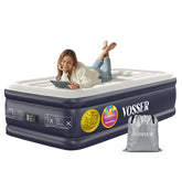 VOSSER twin XL front view showing raised 18 inch height and generous mattress surface