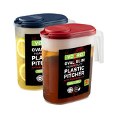 VOXRO two pitchers front view showing lids and slim profile for efficient fridge storage