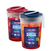 VOXRO two 1-gallon pitchers front view showing stackable design and capacity benefit