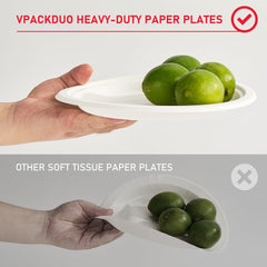 VPACKDUO stacked plates beside a ruler showing size scale benefit