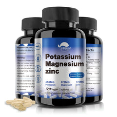 VPKIN bottle front view showing label and 120 capsules benefit daily minerals