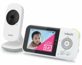 VTech front view of camera and parent unit showing compact design and privacy benefit