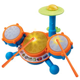 VTech KidiBeats drum set front view showing buttons and pads; encourages musical play