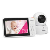 VTech parent unit showing 5-inch screen and clear video feed for peace of mind