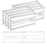 Vtopmart front view of 8-pack drawer dividers showing complete set and packaging