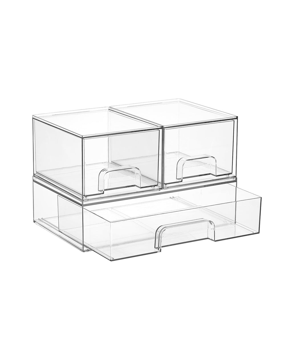 Vtopmart clear drawers front view showing modular storage benefit