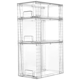 Vtopmart clear drawers front packaging showing set and benefits of visible storage