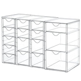 Vtopmart front view showing all four clear organizers and sixteen drawers for neat storage