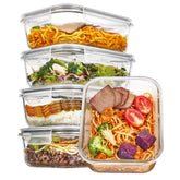 Vtopmart front view of 35oz containers showing spacious capacity and neat stacking