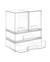 Vtopmart front view of clear drawers showing neat stack and visibility benefit