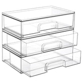 Vtopmart front view clear stackable drawers showing neat contents benefit visibility