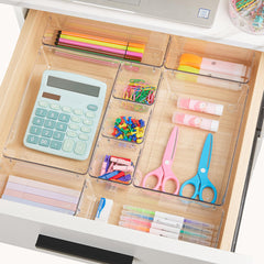 Vtopmart trays inside a vanity drawer demonstrating neat makeup storage