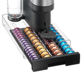 Vtopmart front view of transparent pod drawer showing tidy capsule display benefit