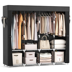VTRIN front view showing full covered wardrobe and organized clothes
