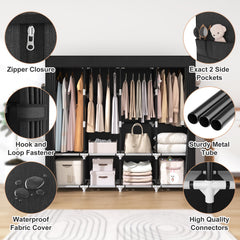 VTRIN shelf storage arranged with folded clothes and bags for organization