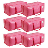 VTSVTS front view of pink moving bag showing size and sturdy zipper benefit
