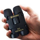 VULNESS front view showing compact binoculars and clear optics benefit