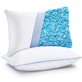 VVZ front view queen pillow set showing tidy classic design and comfort