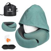 Vzpeun front view showing full hooded neck pillow for comfortable travel