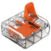 WAGO 221-413 front view showing compact 3-conductor design and clarity