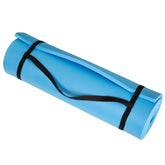 Wakeman front view light blue mat showing full length and stable surface for workouts