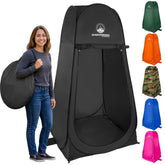 Wakeman front view showing portable privacy and quick setup benefit